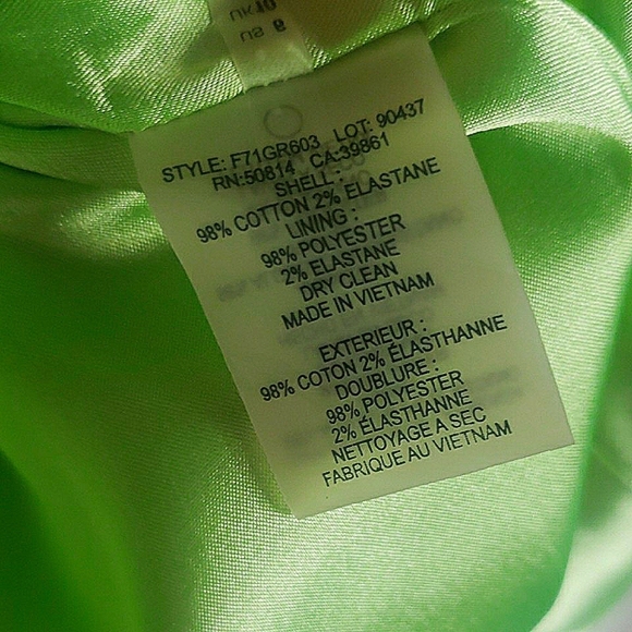 Tahari Sleeveless Sheath Floral Dress Multicolor Neon Green Blue Black Cotton 6 - Picture 11 of 16